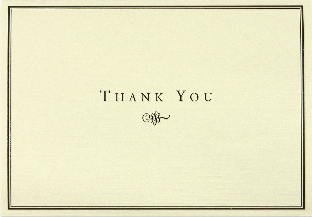 Black and Cream Thank you Cards