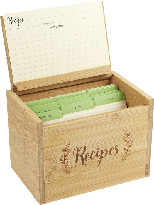 Bamboo Recipe Box Set