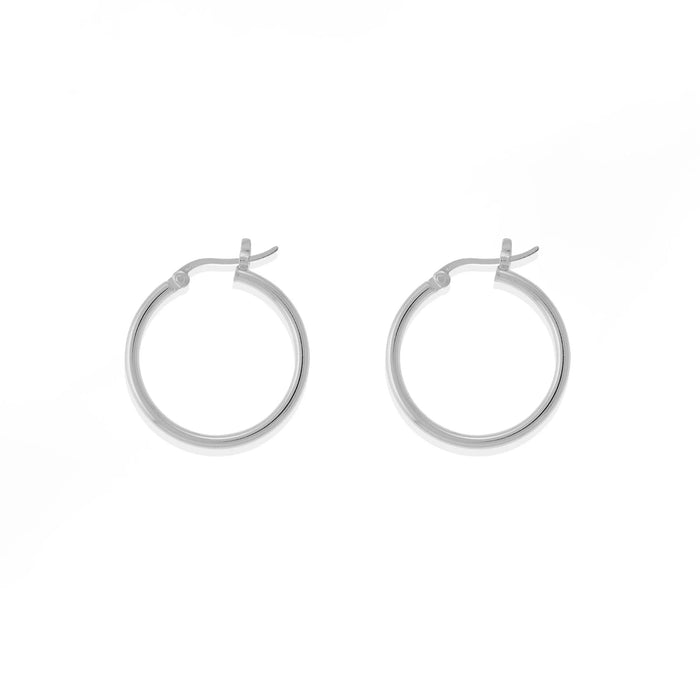 Sterling Silver Hoop Earrings 0.8"