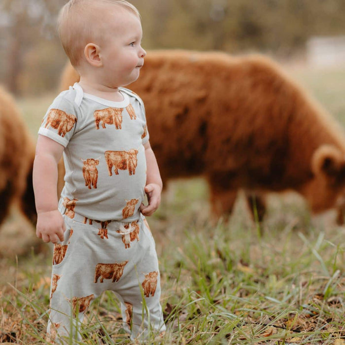 Bamboo Onsie Highland Cow 3-6mos