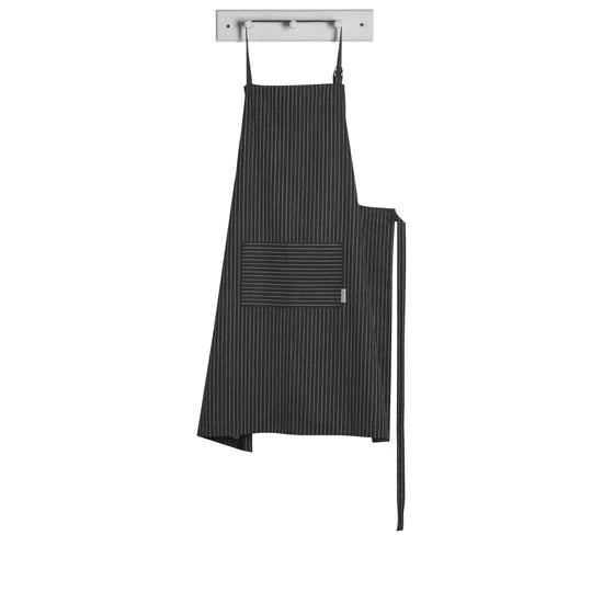 Mighty Pinstripe Black Apron
