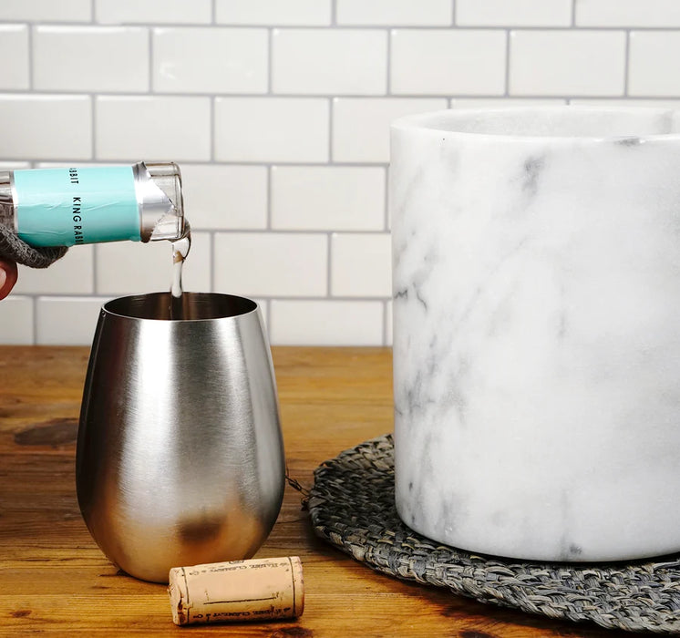 Wine Cooler/Utensil Crock White Marble