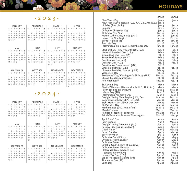 Midnight Floral Year Pocket Planner