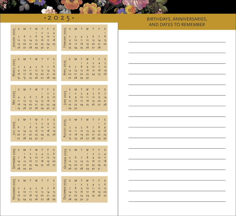 Midnight Floral Year Pocket Planner