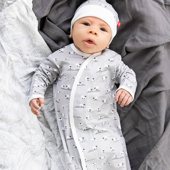 Baa Baa Baby Gray Gown Set NB