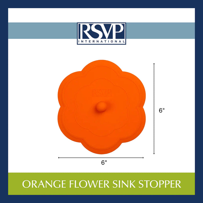 Silicone Drain Stopper Orange Flower