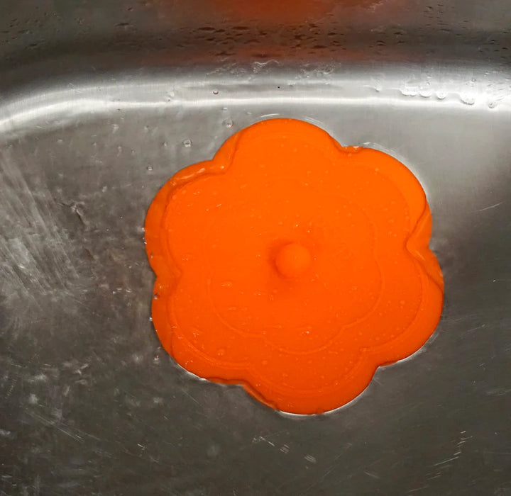 Silicone Drain Stopper Orange Flower