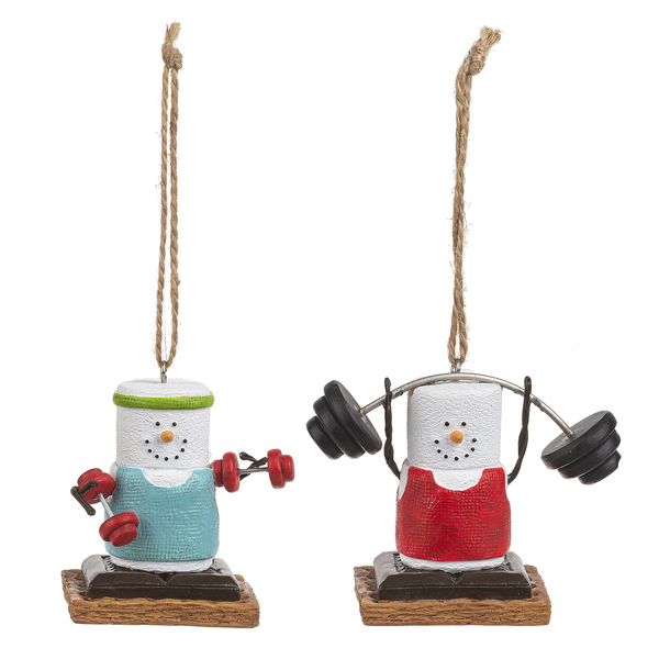 Smores Weightlifter Ornament