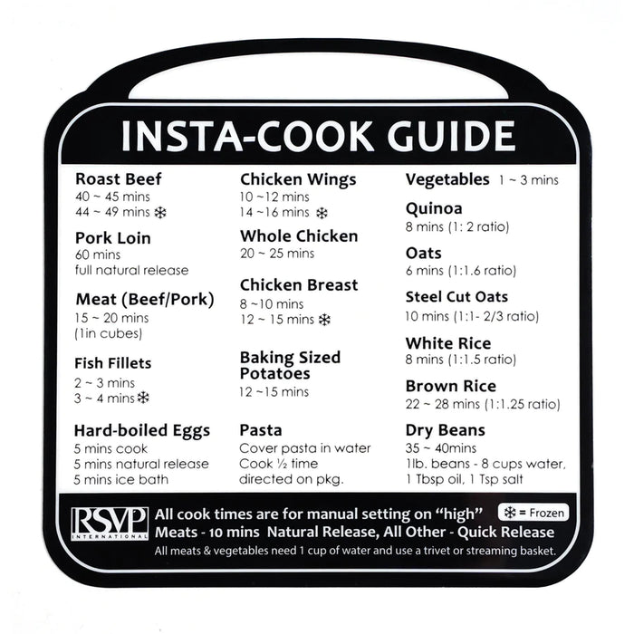 Insta-Cook Guide Label