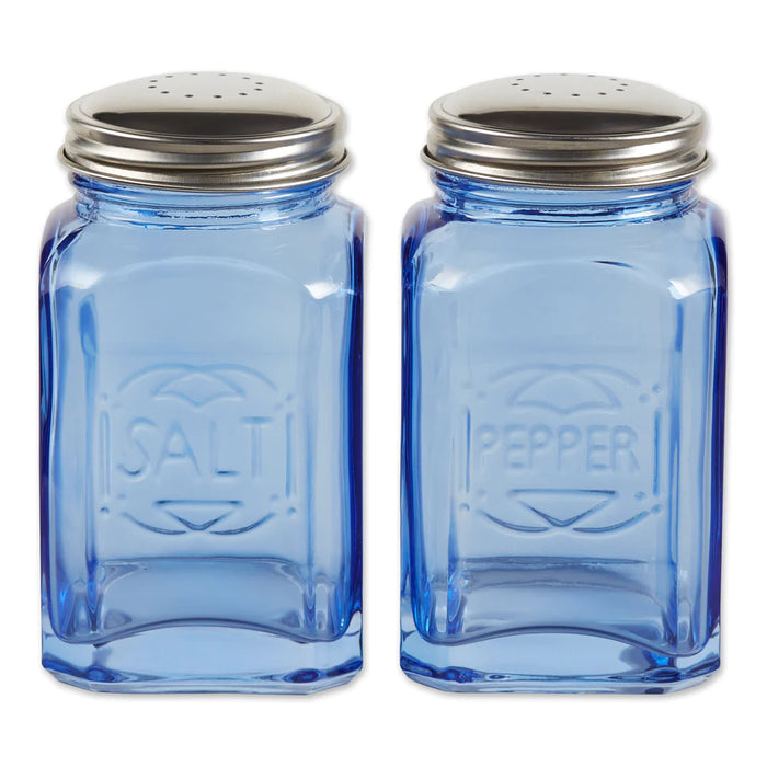 Retro Salt and Pepper Shakers Blue