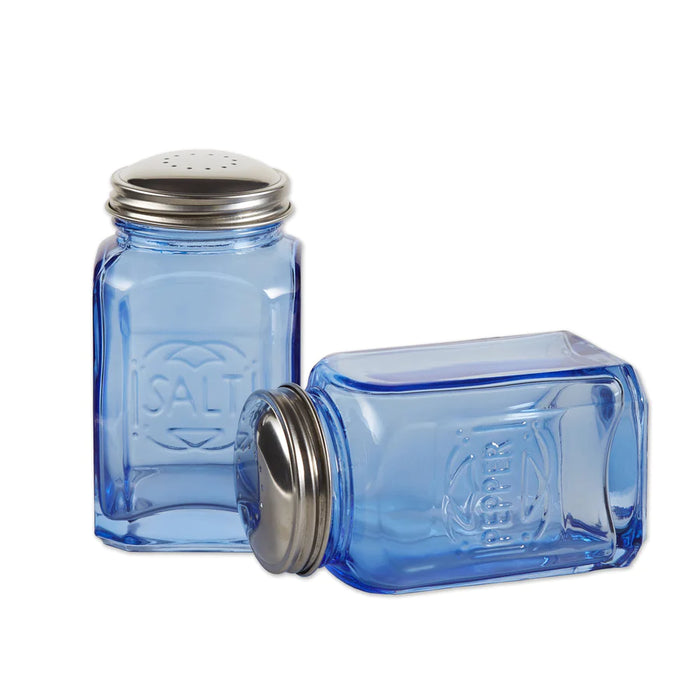 Retro Salt and Pepper Shakers Blue