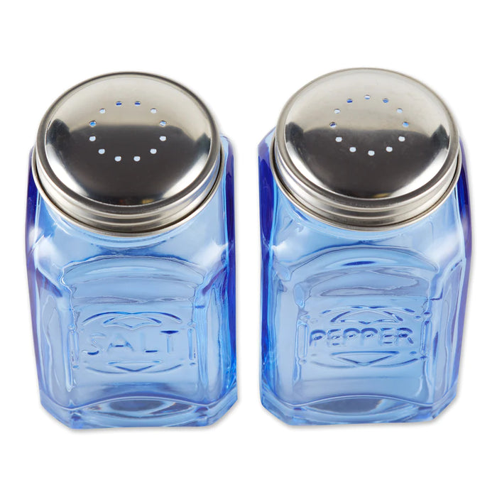Retro Salt and Pepper Shakers Blue