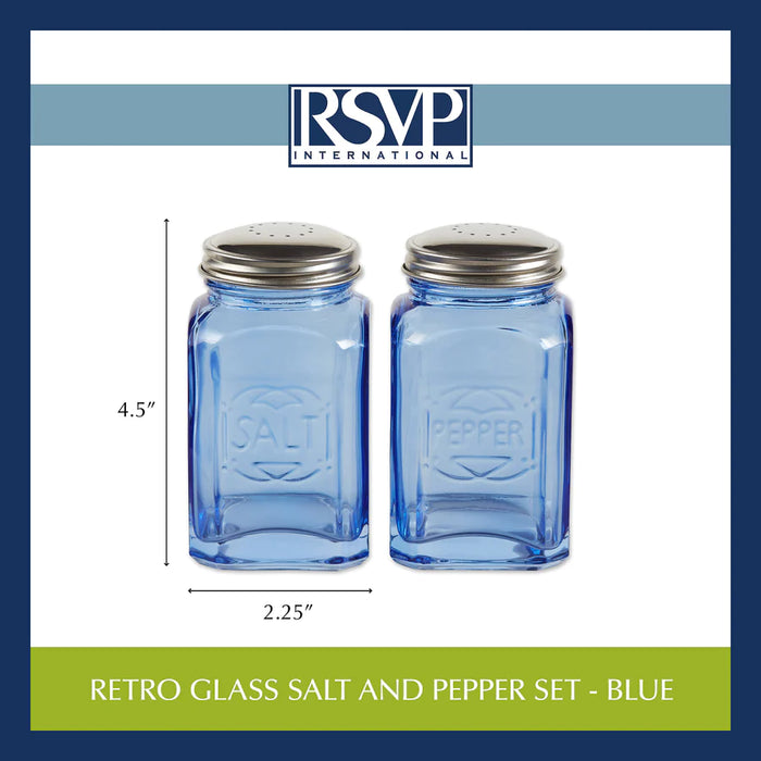 Retro Salt and Pepper Shakers Blue