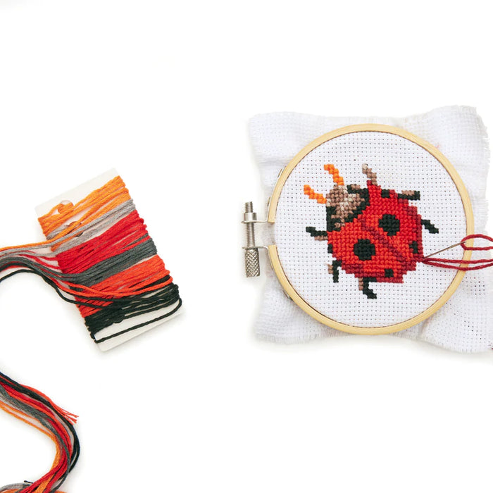 Mini Cross Stitch Embroidery Kit Lady Bug