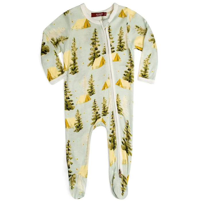 Zipper Footed Romper Camping 3-6mos