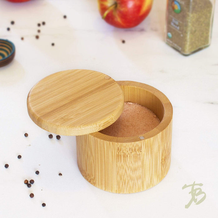 Bamboo Round Salt Box