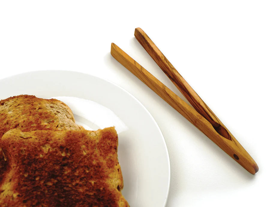 Olive Wood Toast Tongs
