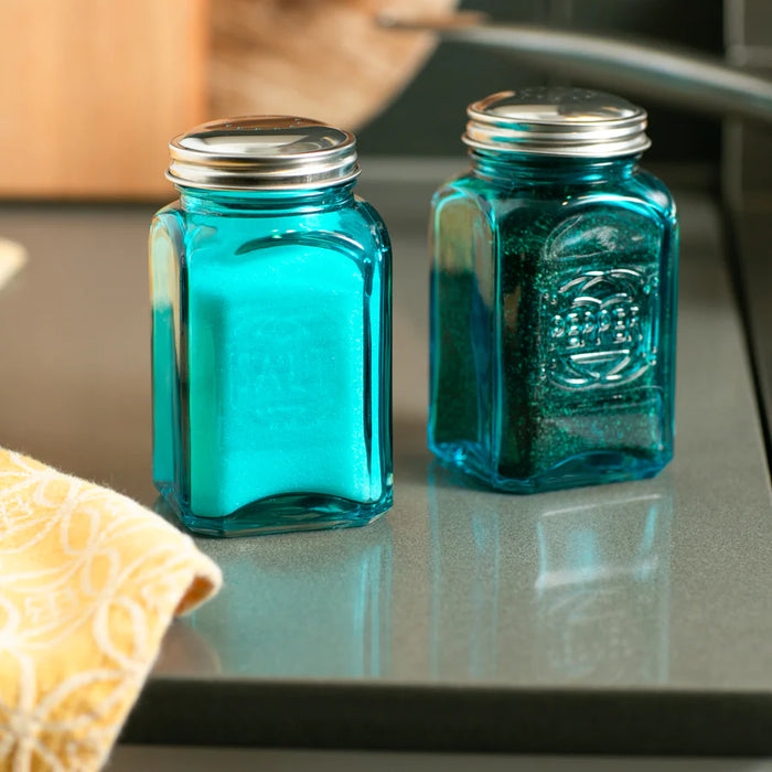 Retro Salt and Pepper Shakers Turquoise