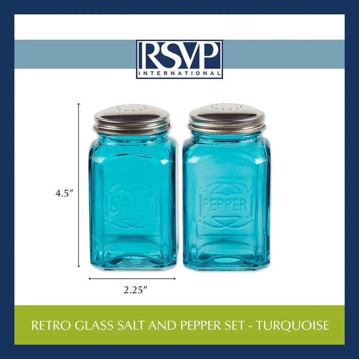 Retro Salt and Pepper Shakers Turquoise