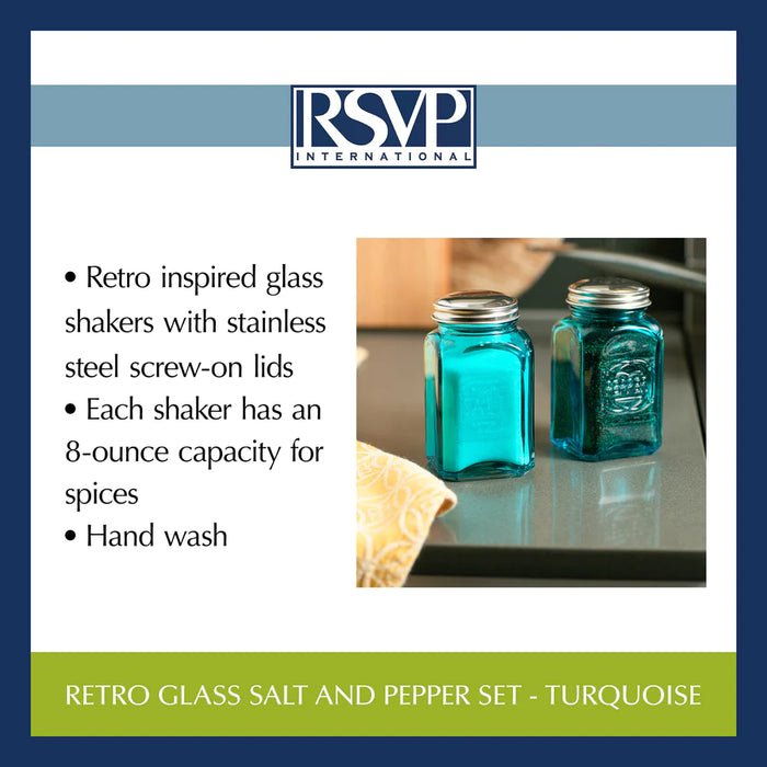 Retro Salt and Pepper Shakers Turquoise