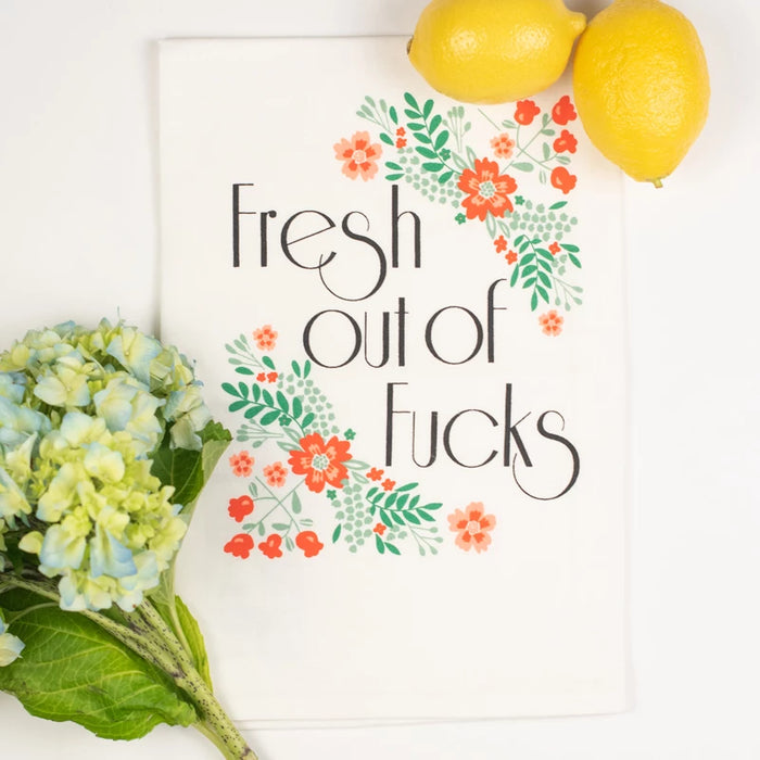 Fresh Out Of Fucks Dish Towel