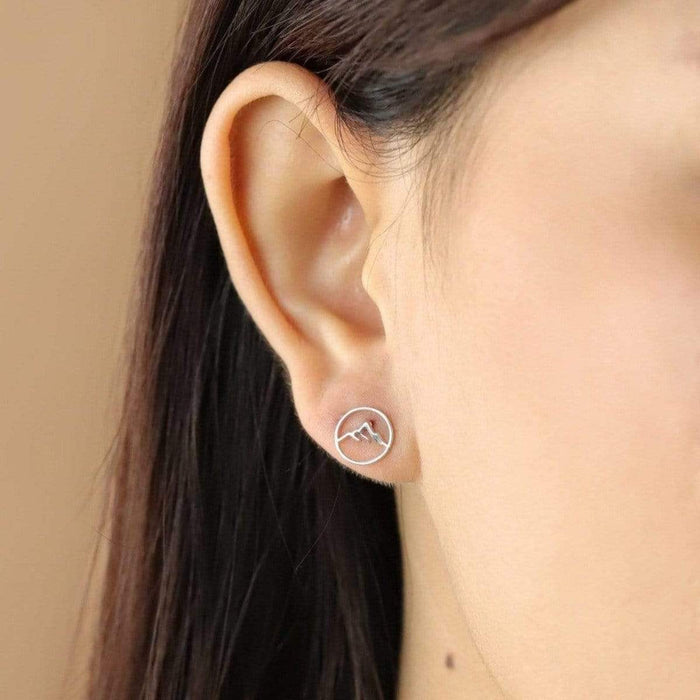 Silver Mountain Stud Earrings