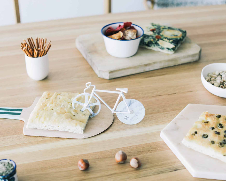 The Fixie White Marble Pizza Wheel