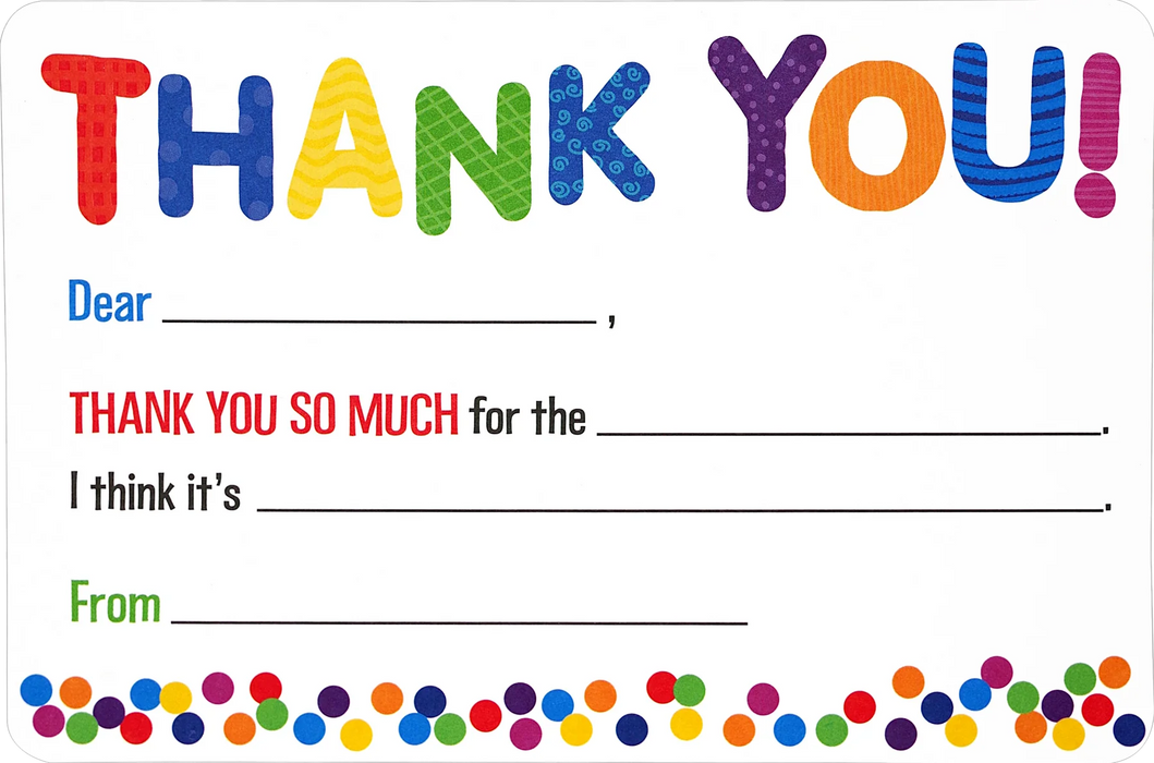 Kids Thank You Note Cards