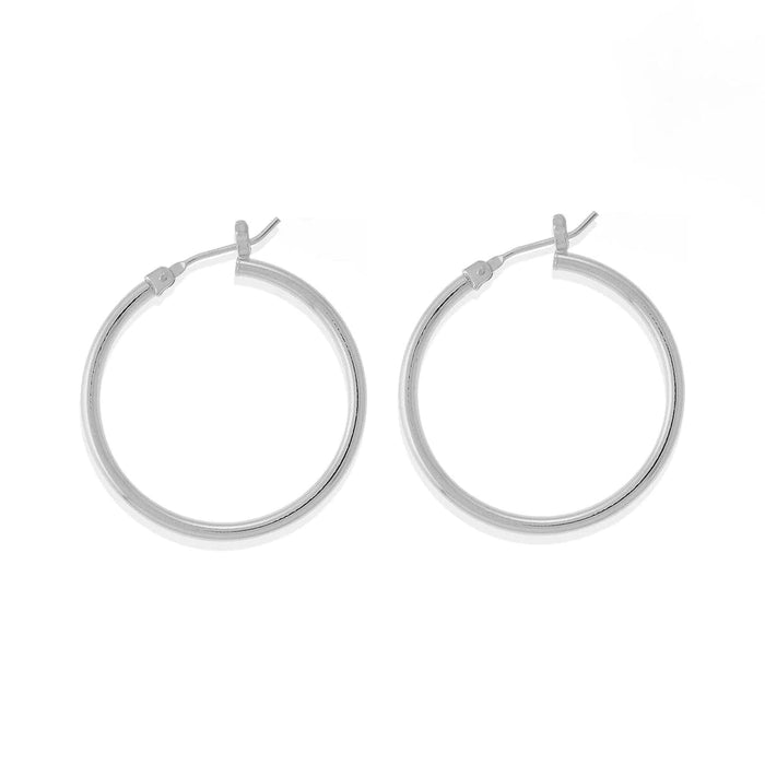 Sterling Silver Hoop Earrings 1.2"