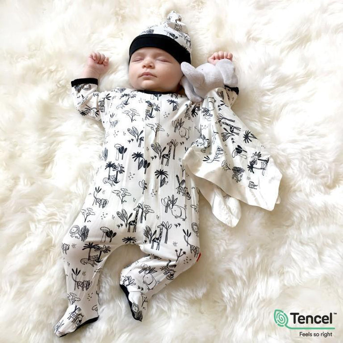 Animal Safari Footie 0-3M