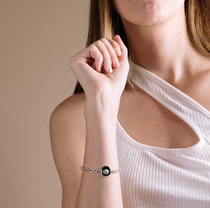 Moonglow Silver Link Bracelet 6A