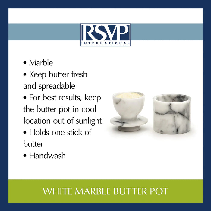 White Marble Butter Pot
