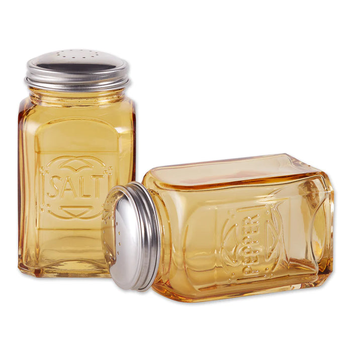 Retro Salt  and Pepper Shakers Amber