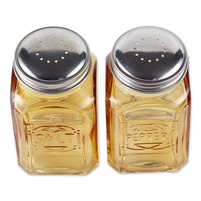 Retro Salt  and Pepper Shakers Amber