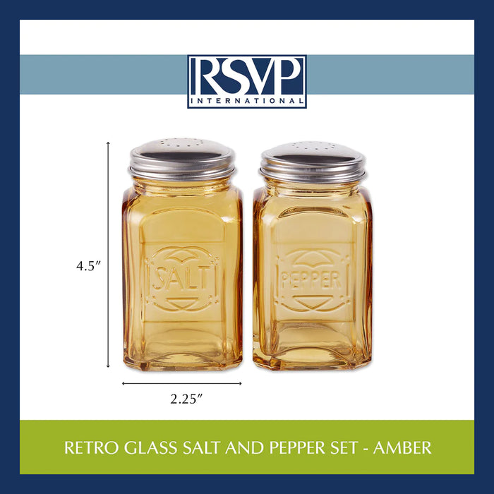 Retro Salt  and Pepper Shakers Amber