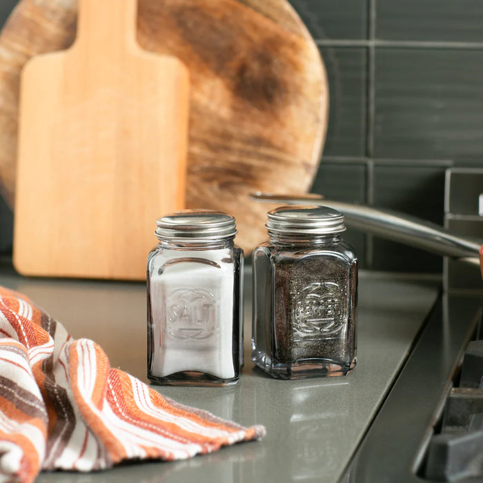 Retro Salt and Pepper Shakers Grey