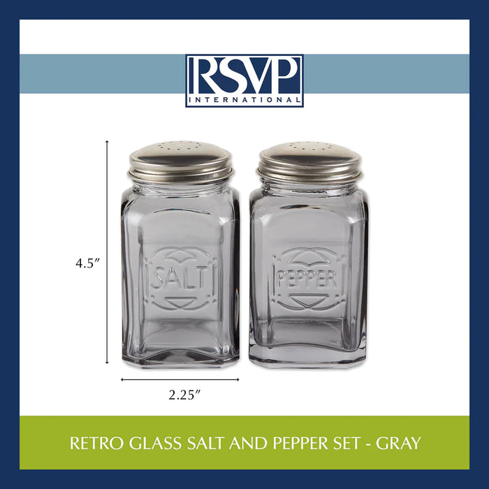 Retro Salt and Pepper Shakers Grey