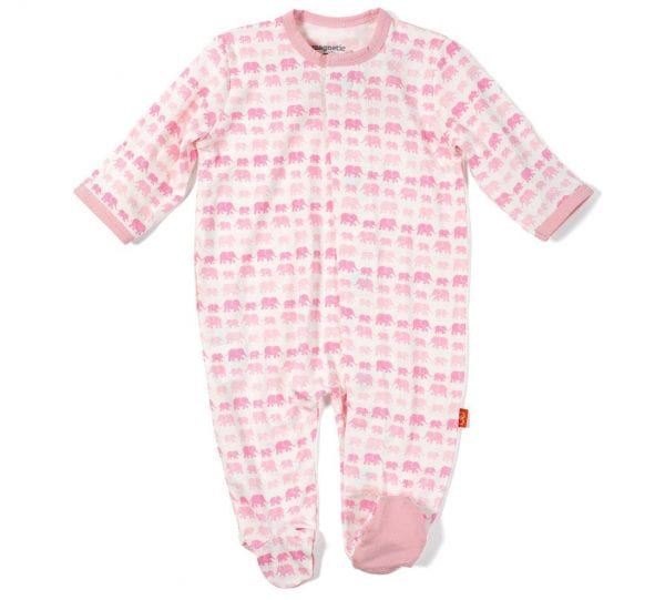 Dancing Pink Elephants Footie 3-6M