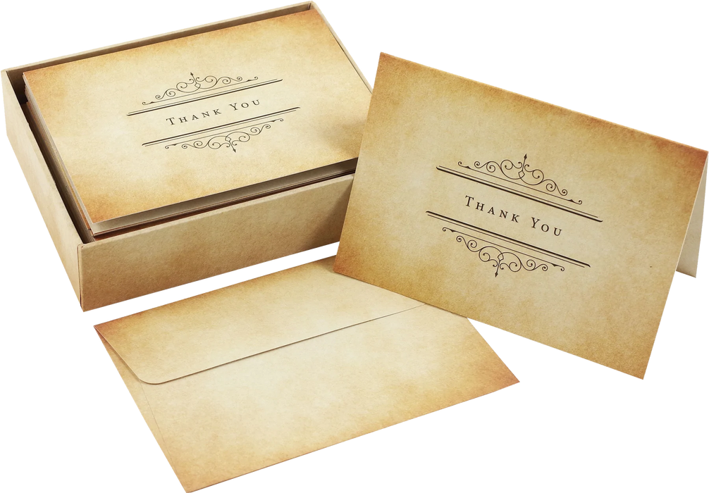Vintage Parchment Thank You Notes