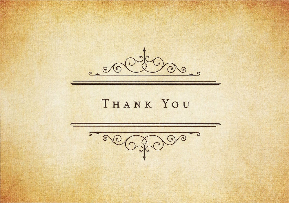 Vintage Parchment Thank You Notes
