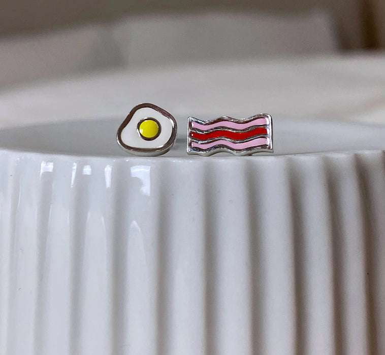 Bacon and Eggs Stud Earrings