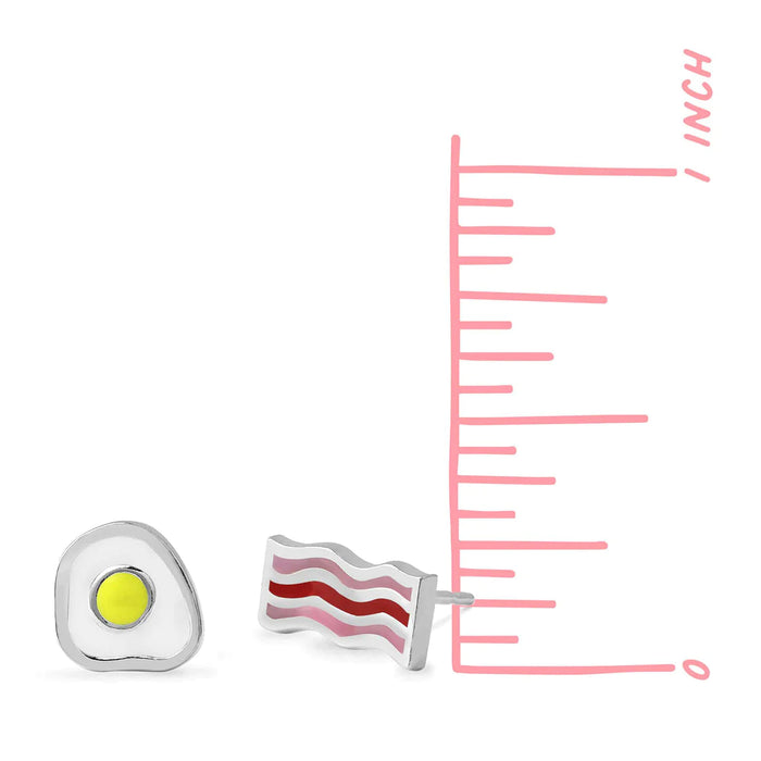 Bacon and Eggs Stud Earrings