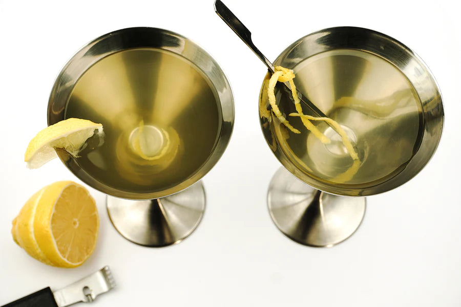 Metal Martini Glasses 2ct