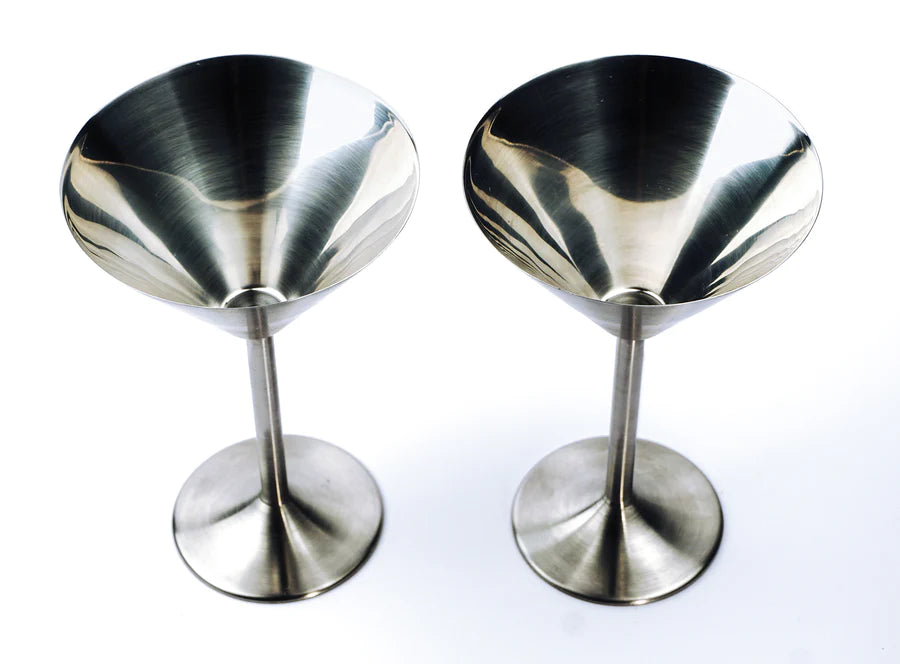 Metal Martini Glasses 2ct
