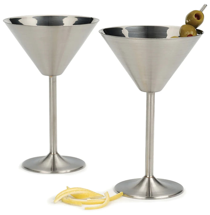 Metal Martini Glasses 2ct
